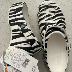 Brand New Zebra Print Crocs